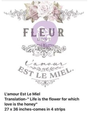 Iron Orchid decor transfer L'Amour Est Le Miel  27 x 36'' 