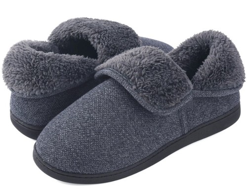 Mens Comfy Fuzzy Ankle High Slippers Memory Foam Booties Outdoor House Shoes - Picture 3 of 14
