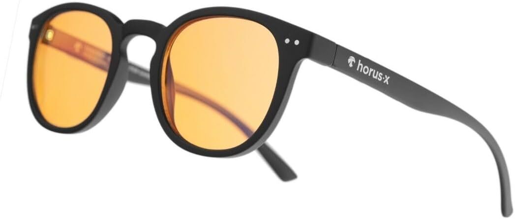 Blue Light Blocking Glasses Round Frame Anti-Fatigue Urban Amber for Men & Women  -image