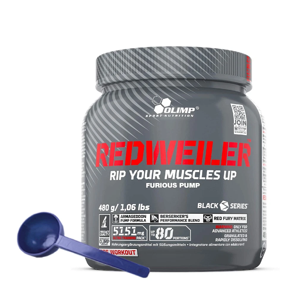 91,45€/kg Olimp Redweiler 480g Pulver Dose Booster + Dosierlöffel I Training Fit - Bild 1 von 1
