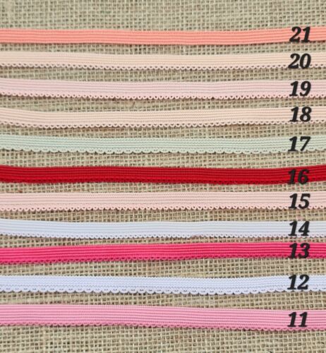 5 metres lingerie picot scallop edge elastic underwear knicker craft sewing Pink - Afbeelding 1 van 15