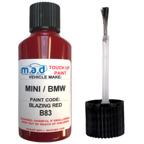 TOUCH UP FOR MINI/BMW BLAZING RED B83 JOHN COOPER BOTTLE BRUSH REPAIR