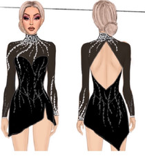 ice figure skating competition dress Gymnastics costume dance Dress dyeing