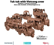 Eskice Miniatures Vietnam War Viet Cong Tuk Tuks Set Indochina Bolt Action 15 28