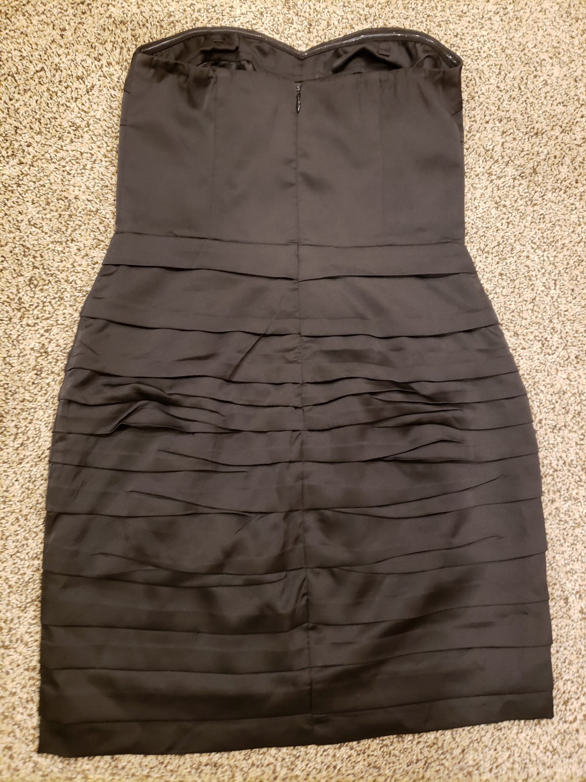 Womens Express Black Satin Mini Holiday Party New Years NYE Dress 4 ruched 