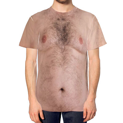 Lustiges haariges T-Shirt Brust All Over Shirt Hirsch Do Him Herren T-Shirt Junggeselle Party...