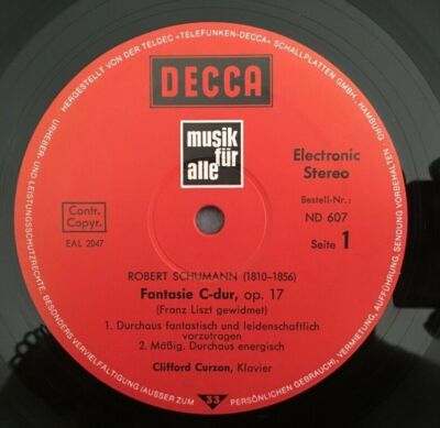 P361 Schumann Träumerei Kinderszenen Fantasie Clifford Curzon