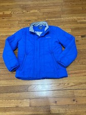 Eddie Bauer Kids Puffer Jacket Boys Sz Large Blue Full Zip Insulated Winter Coat