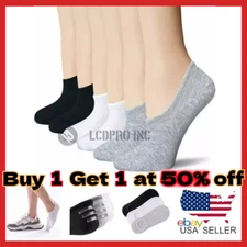 Lot 12 Pairs No Show Sock Invisible Nonslip Loafer Solid Boat Cotton Low Cut Men