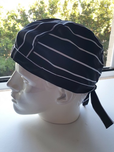 Durag ' BLACK'  Durag/Helmet liner.Bandana-Head Wrap Chef headwraps  - Picture 1 of 6