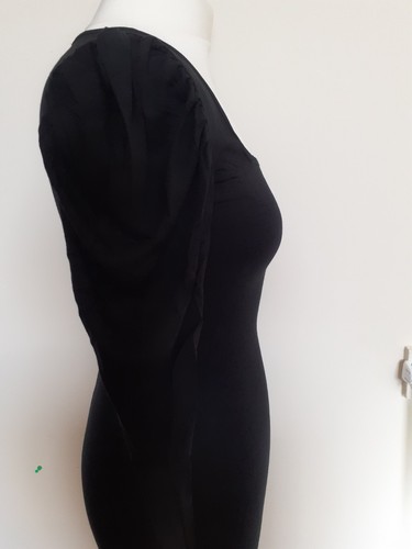 Missguided size 16 Butterfly Design Square Neck Long Sleeve Bodycon Dress, Black - Picture 7 of 12