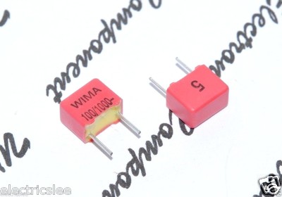Lot De 10 Condensateurs WIMA FKP2 100pF 0.1nF 1000V 2.5% - Pas 5mm - Fabriqué En Allemagne - Neuf