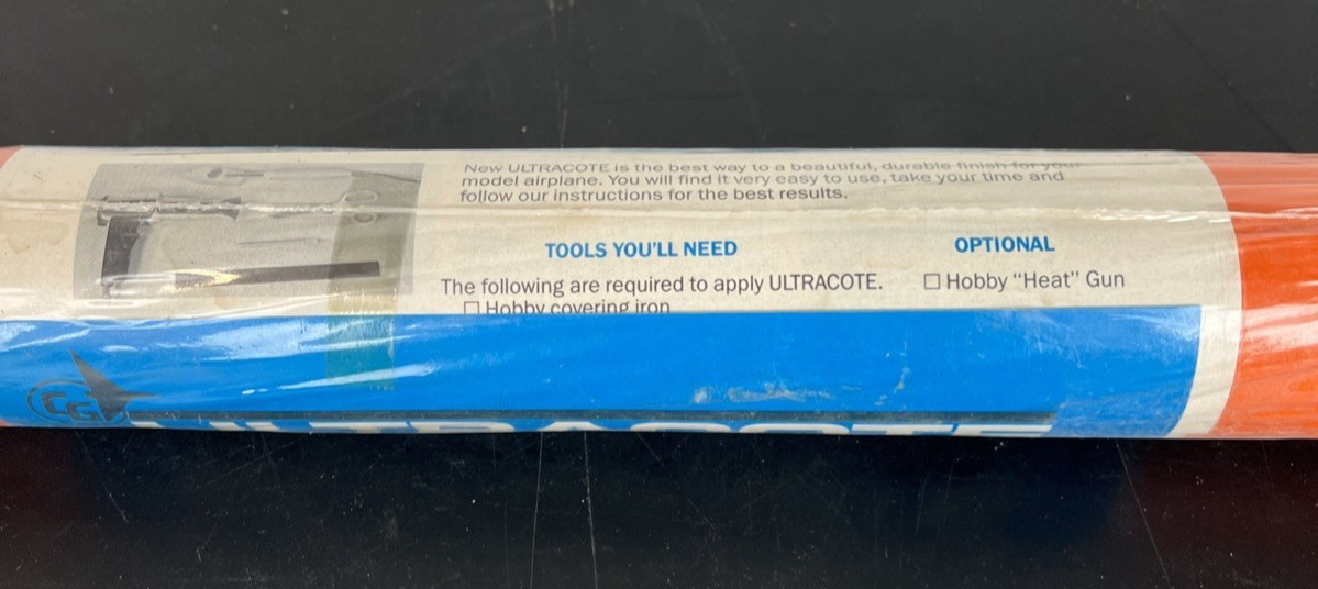 NOS Ultracote Orange balsa wood covering Radio Control RC model airplane Vintage