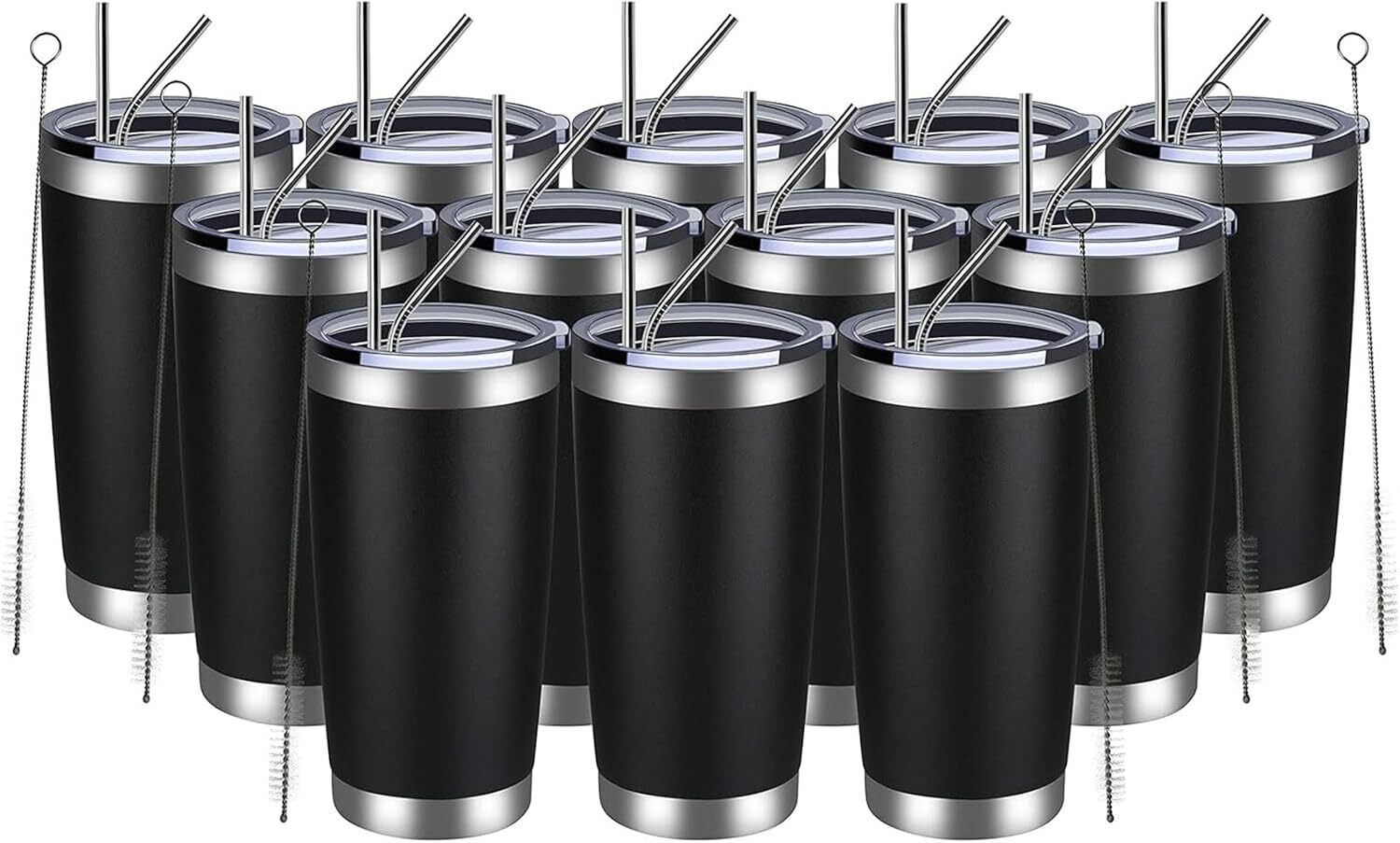 MEWAY 20oz Tumbler 12 Pack Double Wall Vacuum Insulated Travel Mug Bulk