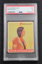 Rare 1933 MASSASOIT-INDIAN GUM Card-Tough Card-Great Graphics-PSA 3