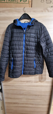 John Devin Steppjacke mit Kapuze Herren schwarz/blau M Guter