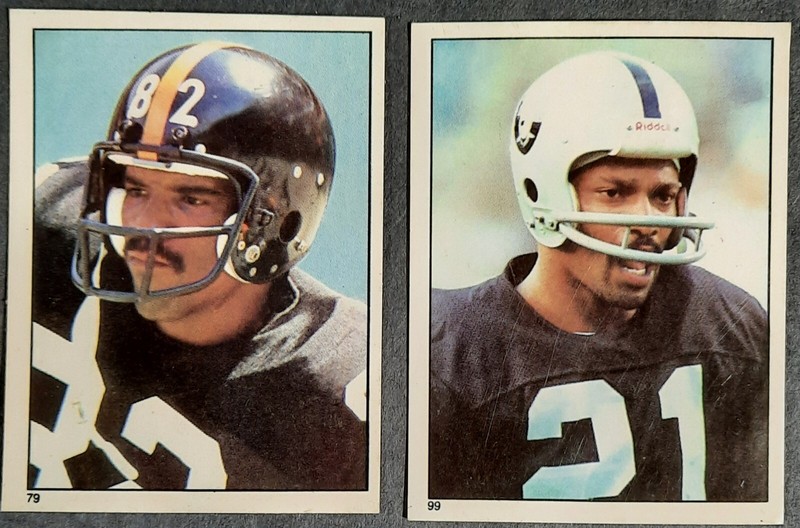 Rare 1981 Topps Football Stickers Lot of 2 HOFers John Stallworth Cliff Branch