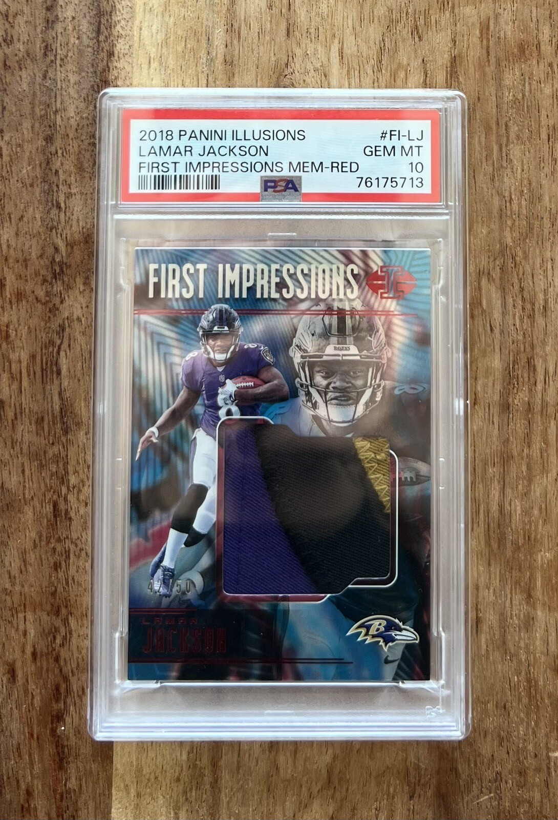 Lamar Jackson Panini Illusions First Impressions Memorabilia #FILJ Red