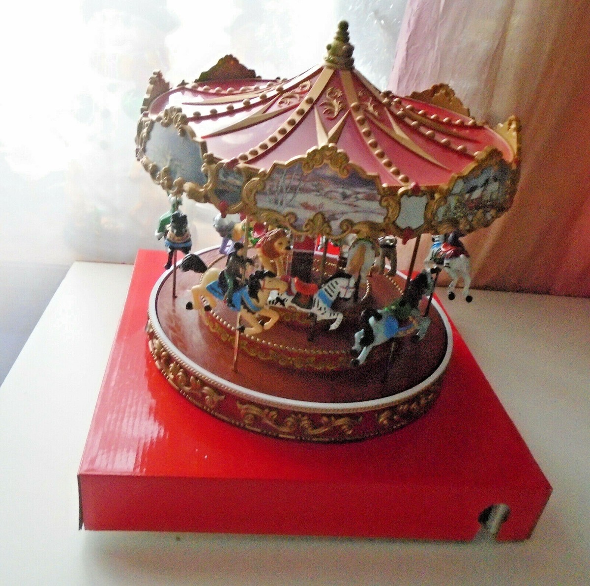 Mr Christmas Triple Decker Musical Vintage Carousel 2014 Animation