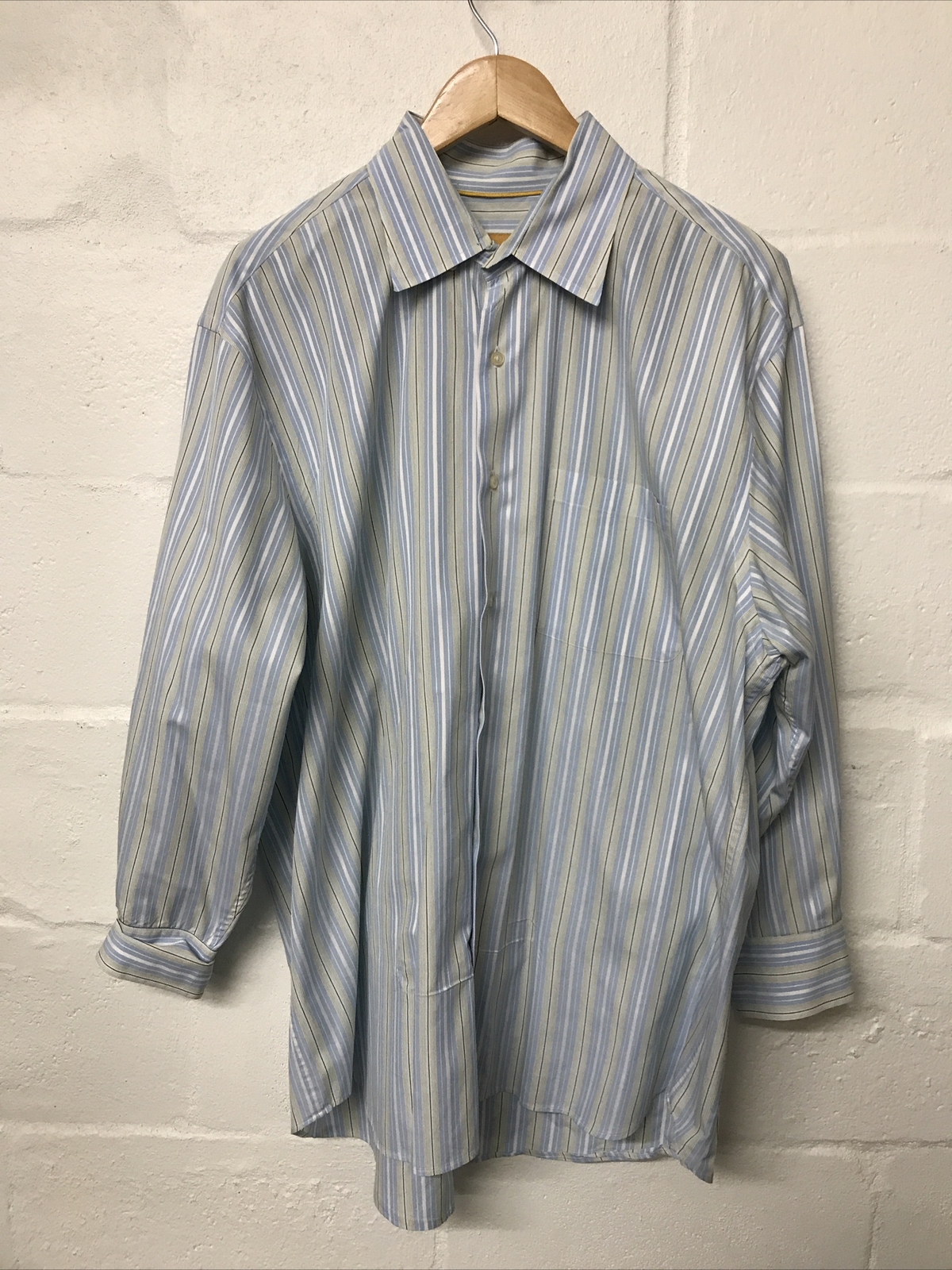 Robert Talbott Carmel Button Up Blue Striped Long… - image 10
