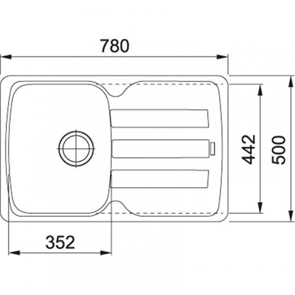 Franke AZG 611-78, 780x500mm, Siebkorb als Drehknopfventil, mit rundem Ueberlauf - Bild 2 von 2