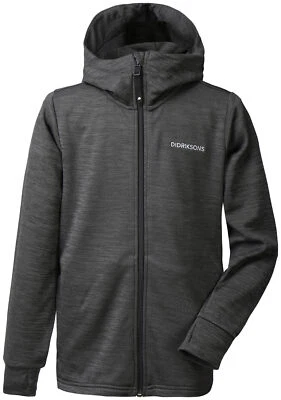 Didriksons Jungen Fleecejacke Jacke CHRIS YT HOODIE JKT schwarz atmungsaktiv - Bild 1 von 2