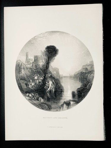 c1879 Antique Print BACCHUS AND ARIADNE by J.M.W. Turner R.A. - Picture 2 of 3
