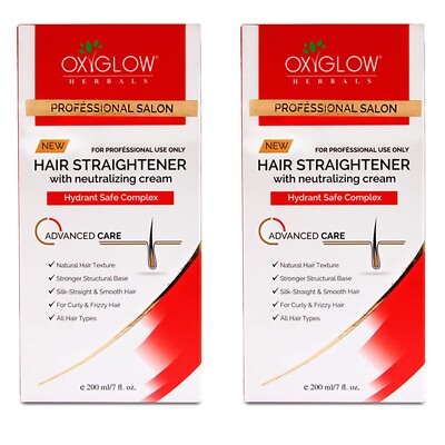 Oxyglow Hair Straightener - Professional Salon - Pack of 2 (200 ml x 2)