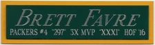 BRETT FAVRE PACKERS NAMEPLATE FO AUTOGRAPHED Signed HELMET-JERSEY-FOOTBALL-PHOTO