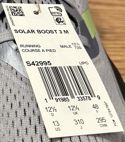 Adidas Solar Boost 3 Halo Silver Signal Green Size 13 New - 第 2/7 張圖片
