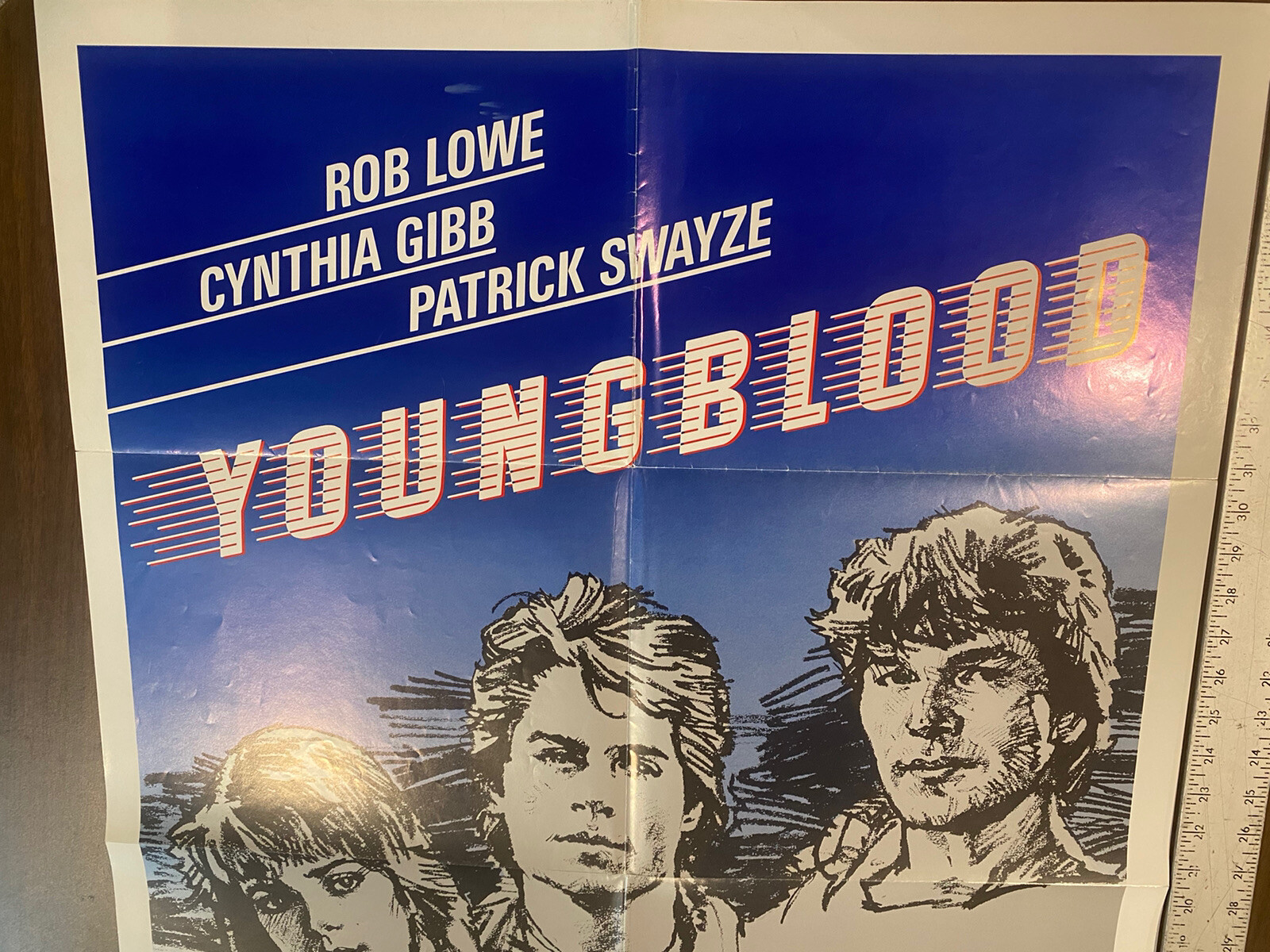 Youngblood 27x41 original movie poster Patrick Swayze Rob Lowe hockey