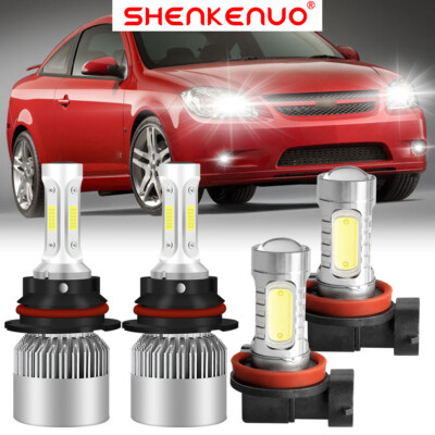 For Chevy Cobalt 2005 2006-2010 LED Headlight High Low Beam + Fog Light Bulbs S2