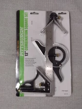 12" Combination Sq Set Tri-Square Angle Ruler Machinist Measuring Tool PITTSBURG