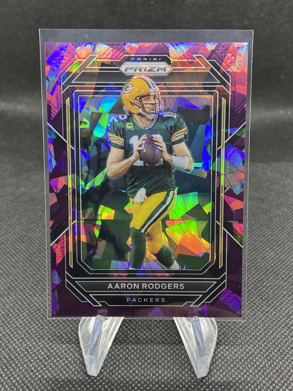 2022 Panini Prizm Aaron Rodgers Purple Ice Prizm /225 #103 Packers/Jets (CD)