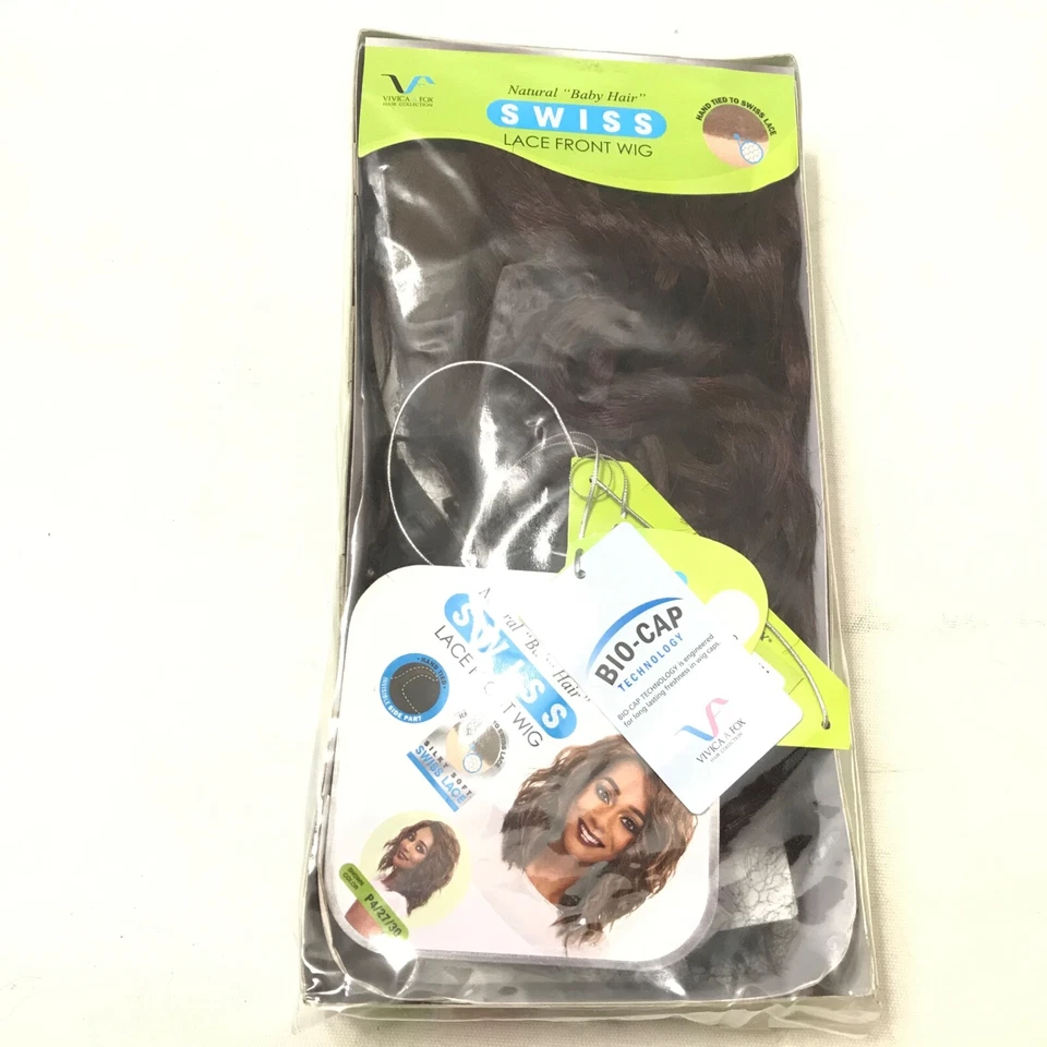 Vivica A. Peluca delantera de encaje Fox Swiss Finn color de cabello natural para bebé 2 negro rizado  Foto 2 de 4