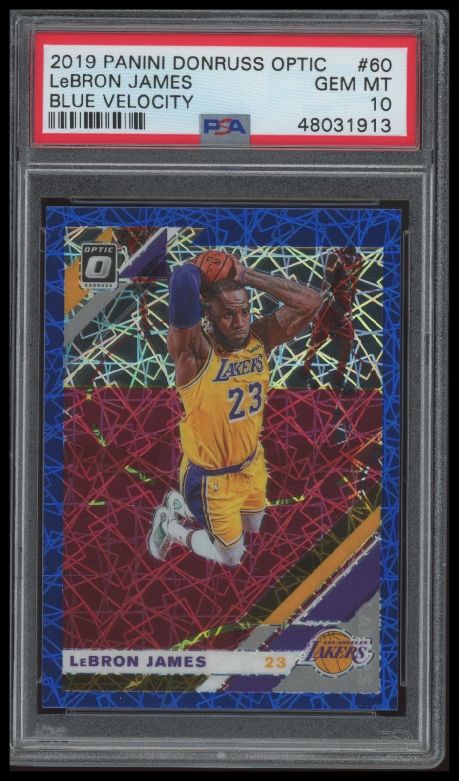 2019 Panini Donruss Optic #60 Lebron James Blue Velocity PSA 10