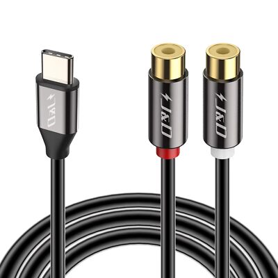 USB C auf RCA Stereo-Kabel Type C auf 2 RCA Weiblich Y-Splitter RCA-Verlänger...