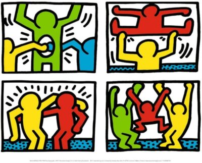 Pop Shop Quad I 1987 by Keith Haring Art Print Offset Lithograph