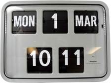 Grayson Grey Digital Retro Calendar Wall Flip Clock Bank Shop BNIB - G231