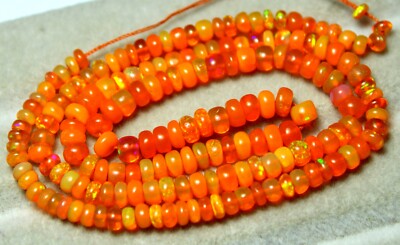 Natürlich Loser Edelstein Äthiopische Opal Orange Halskette Perlen 18 '' 30.45 CT