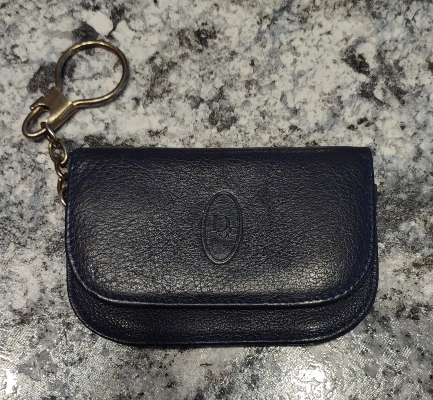 Porte clés/porte clés Christian Dior avec porte clés rare couleur marine fabriqué en SP