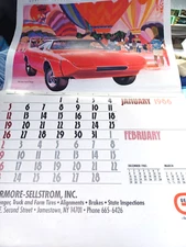 GENERAL TIRE JAMESTOWN NY Car BARMORE SELLSTROM CALENDAR 1986 17" x 25