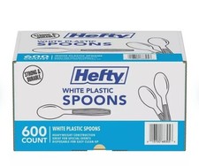 Hefty White Plastic Forks, Spoons, 600 ct.