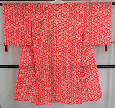 Japanese Vintage Kimono Juban Polyester Pink Traditional Authentic Length 47 in