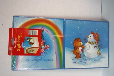 Care Bears Vintage 2 pack Christmas gift Boxes American Greetings USA 1983 1B