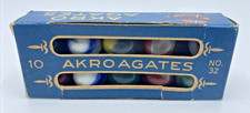 Vintage 1920s-1930s Akro Agate Co. 10 Corkscrews Marble Box No 32 Rare USA