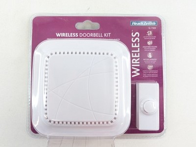 Heath Zenith SL-7309-03 Wireless Door Chime Push Button White Doorbell