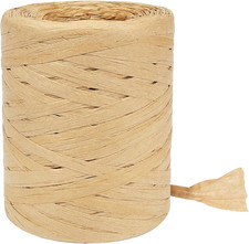 Raffia Ribbon for Gift Wrapping, 1/4 Inch by 218 Yards Natural Raffia, Paper Twi