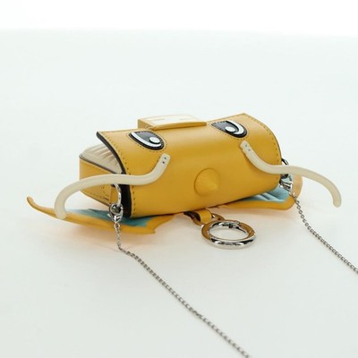 FENDI x FRGMT x POKÉMON Nano Bucket Dragon Bag Leather Yellow Auth