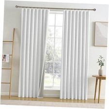 Large Curtains 70 x 84 inch for Living Room 70"W x 84"L Pack of 2 Snow White